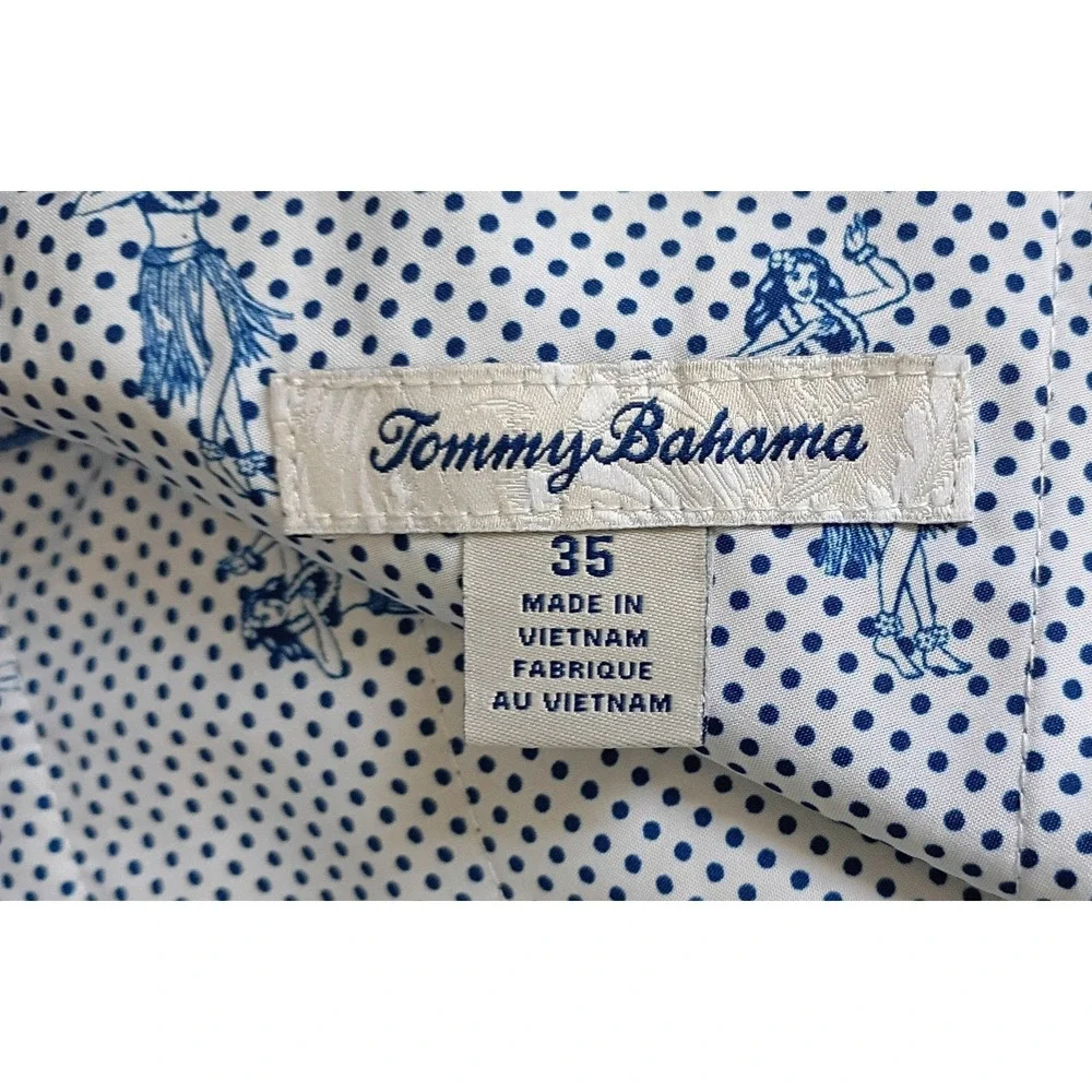 Tommy Bahama Blue Pink Plaid Casual Flat Front Mens Shorts Sz 35, Golf Vacation